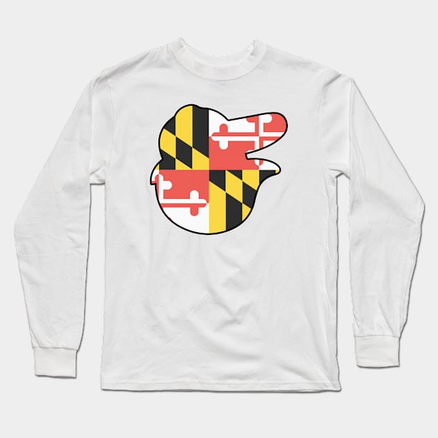 Maryland Flag Bird Long Sleeve T-Shirt by CanossaGraphics
